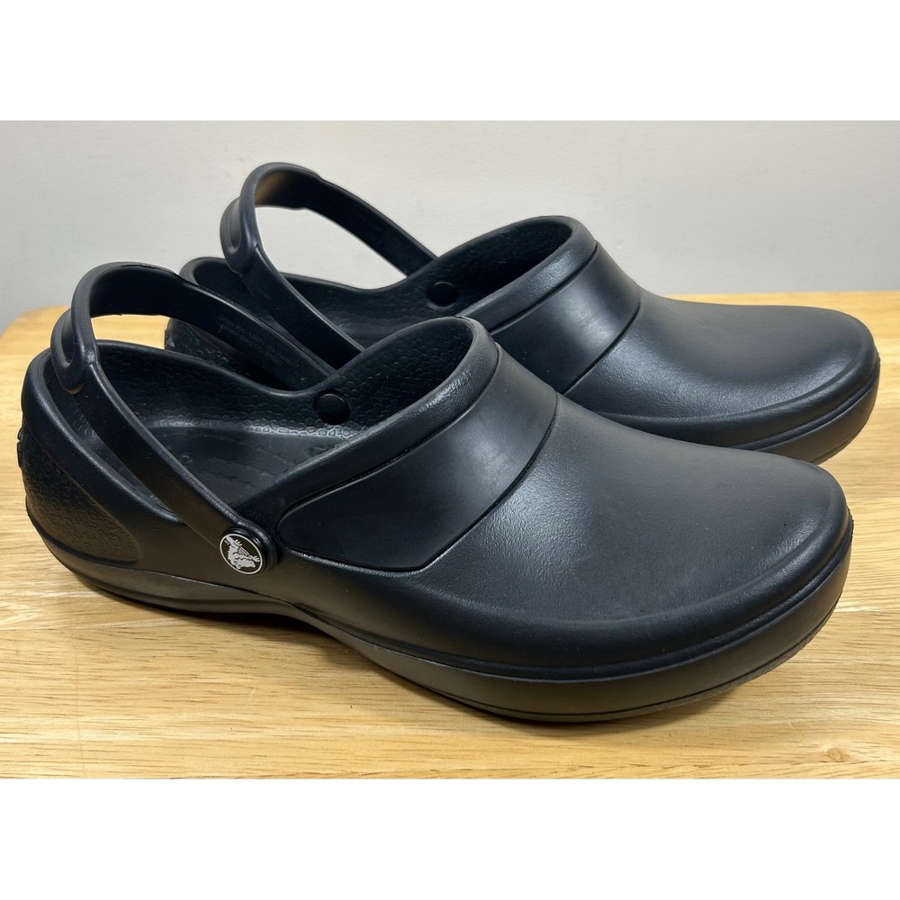 Crocs Clogs Women 8 Black Mercy Work Slip Resistant Nursing Chef Comfort Shoe